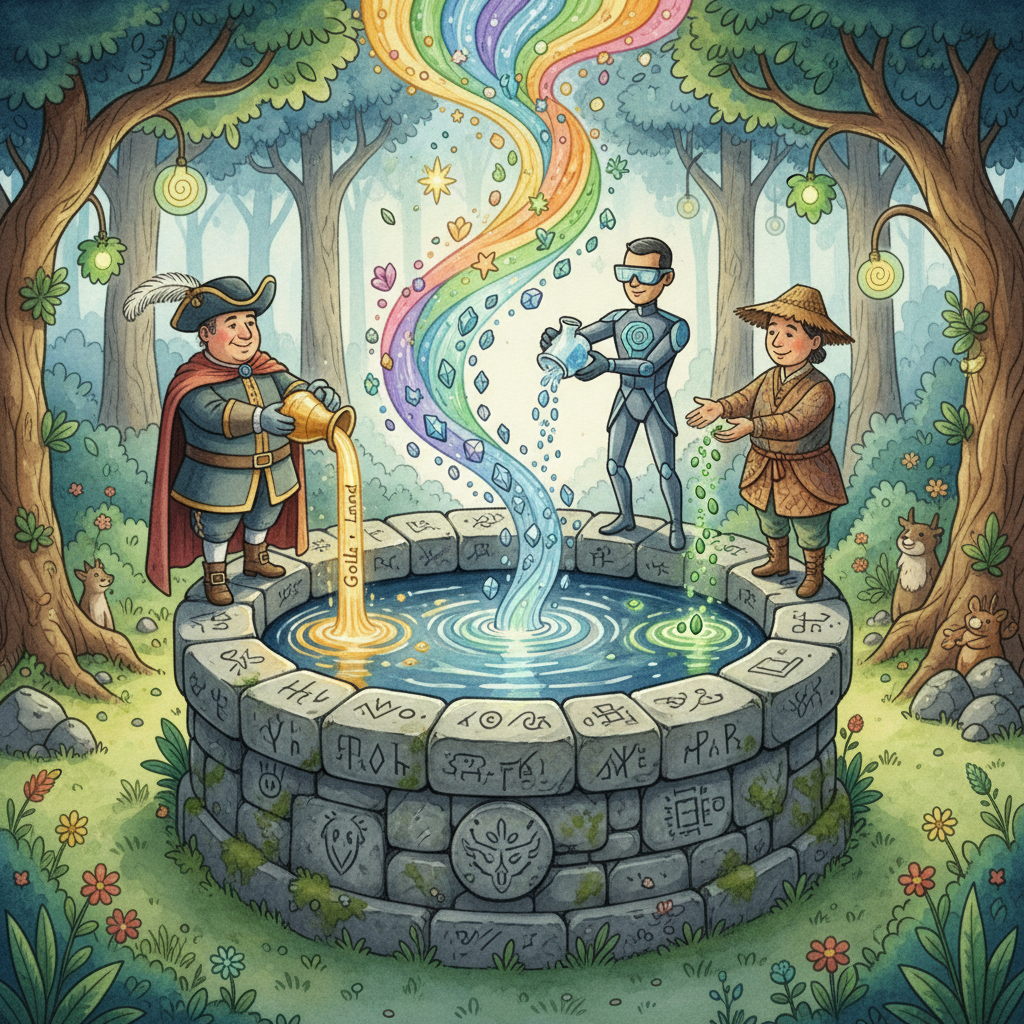The magic wishing well — a capital stack illustrated as layers of light